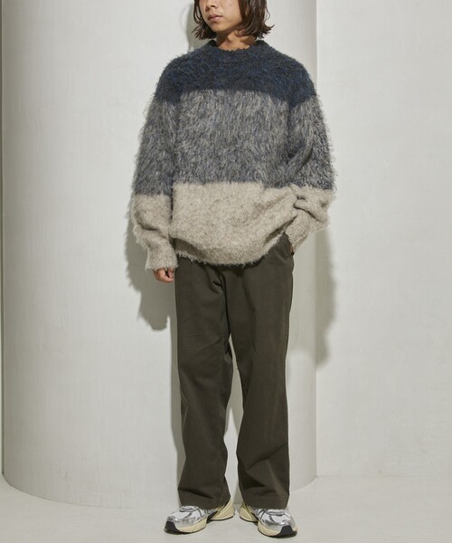 Firsthand（ファーストハンド）の「Firsthand/ファーストハンド グラデーションシャギークルーネックニット / シャギーニット（ニット/セーター・メンズ・ブルー/ベージュ/ブラック・1/0）」の13枚目の写真