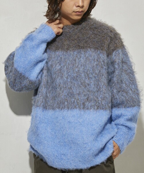 Firsthand（ファーストハンド）の「Firsthand/ファーストハンド グラデーションシャギークルーネックニット / シャギーニット（ニット/セーター・メンズ・ブルー/ベージュ/ブラック・1/0）」の18枚目の写真