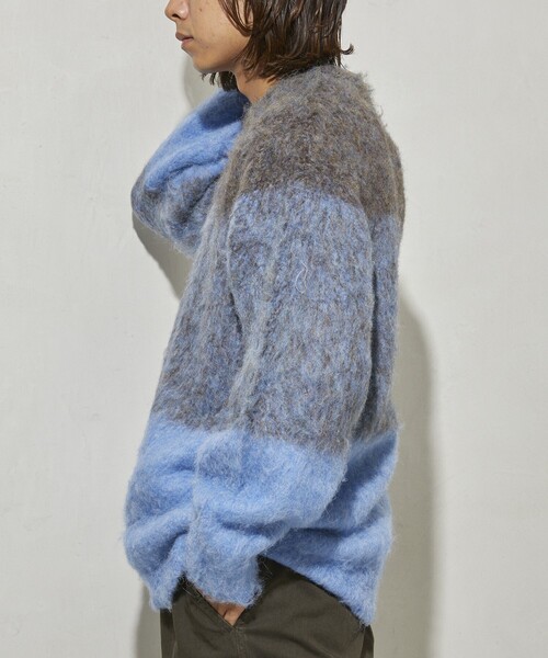 Firsthand（ファーストハンド）の「Firsthand/ファーストハンド グラデーションシャギークルーネックニット / シャギーニット（ニット/セーター・メンズ・ブルー/ベージュ/ブラック・1/0）」の9枚目の写真