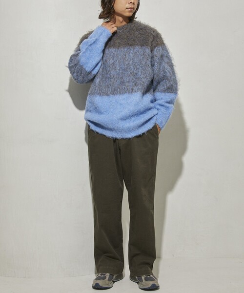 Firsthand（ファーストハンド）の「Firsthand/ファーストハンド グラデーションシャギークルーネックニット / シャギーニット（ニット/セーター・メンズ・ブルー/ベージュ/ブラック・1/0）」の7枚目の写真