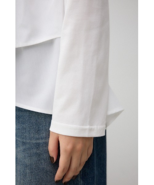 AZUL by moussy(アズールバイマウジー)の「キリカエデザインTシャツ(Tシャツ/カットソー・レディース・ブラック/オフホワイト/チャコールグレー・FREE)」の12枚目の写真