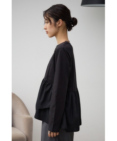 AZUL by moussy(アズールバイマウジー)の「キリカエデザインTシャツ(Tシャツ/カットソー・レディース・ブラック/オフホワイト/チャコールグレー・FREE)」の18枚目の写真