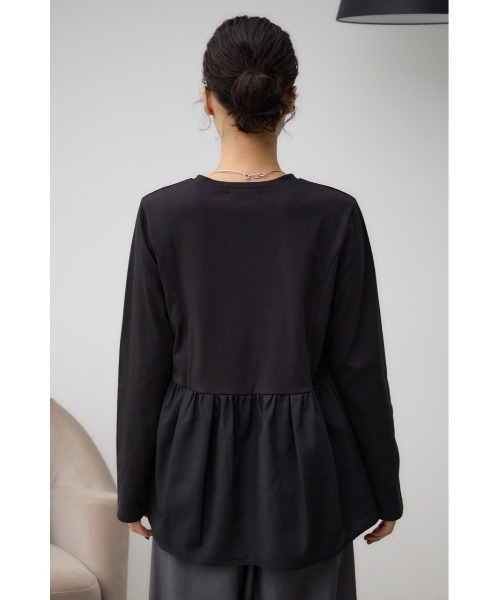 AZUL by moussy(アズールバイマウジー)の「キリカエデザインTシャツ(Tシャツ/カットソー・レディース・ブラック/オフホワイト/チャコールグレー・FREE)」の19枚目の写真