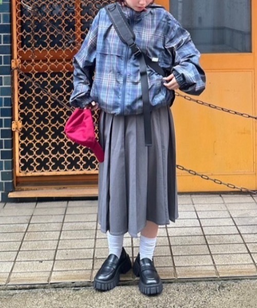 nemne store(ネンネストア)の「【keel】チェックナイロンテックブルゾン(ブルゾン・レディース・ネイビー/ボルドー/ブルー/ピンク系/ブルー系・SMALL/MEDIUM)」の19枚目の写真