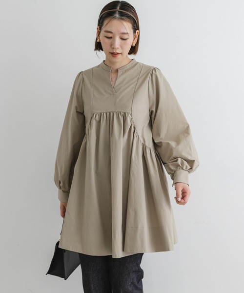 F by ROSSO（エフバイロッソ）の「F by ROSSO　イージーケアボリュームチュニック（チュニック・レディース・ブラック/ベージュ系その他/ピンク系その他・FREE）」の5枚目の写真