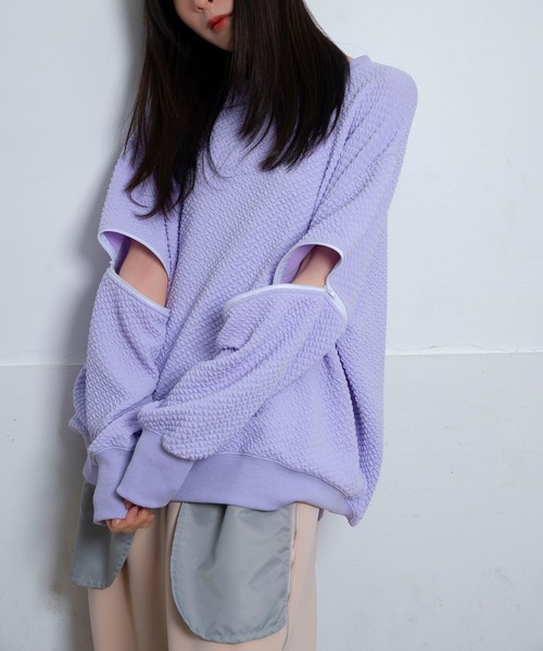 Nora Lily(ノラリリー)の「【Nora Lily】Open Sleeve Cut Top(UNISEX)(Tシャツ/カットソー・メンズ・ラベンダー/ライトイエロー/ブルー・FREE)」の3枚目の写真