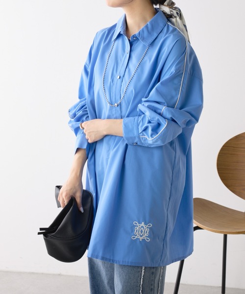 NUNIFE(ユニフィー)の「【UNISEX】袖パイピングシャツ(シャツ/ブラウス・レディース・ブラック/ブルー/ライトグレー・FREE)」の17枚目の写真