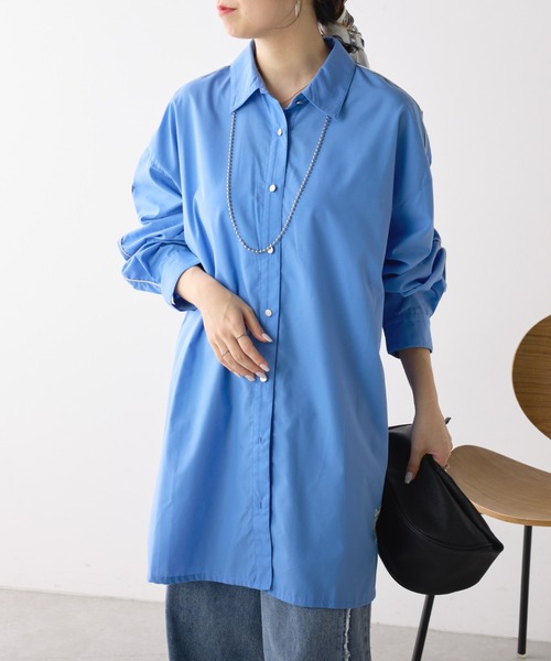 NUNIFE(ユニフィー)の「【UNISEX】袖パイピングシャツ(シャツ/ブラウス・レディース・ブラック/ブルー/ライトグレー・FREE)」の18枚目の写真