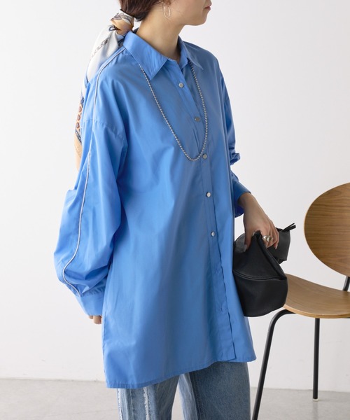 NUNIFE(ユニフィー)の「【UNISEX】袖パイピングシャツ(シャツ/ブラウス・レディース・ブラック/ブルー/ライトグレー・FREE)」の19枚目の写真