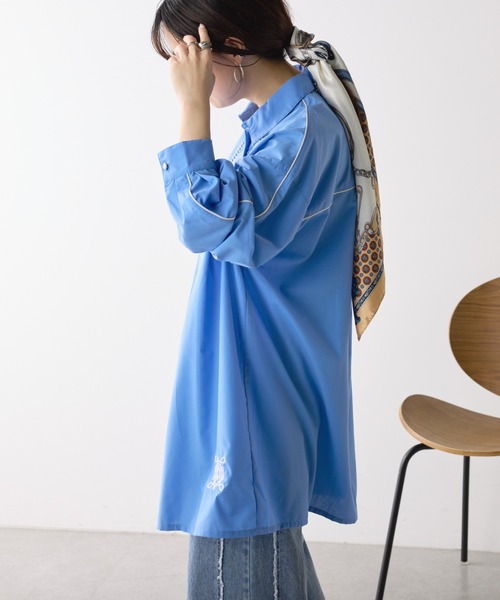 NUNIFE(ユニフィー)の「【UNISEX】袖パイピングシャツ(シャツ/ブラウス・レディース・ブラック/ブルー/ライトグレー・FREE)」の20枚目の写真