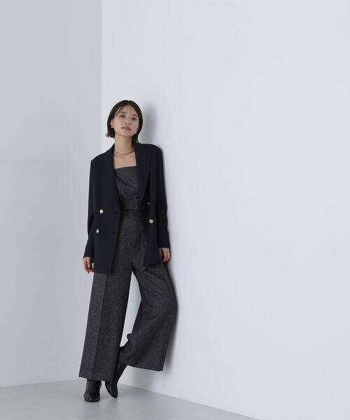 NATURAL BEAUTY BASIC（ナチュラルビューティーベーシック）の「◇【Oggi掲載】ベルテッドオールインワン（つなぎ/オールインワン・レディース・チャコールグレー/ブラウン・MEDIUM）」の3枚目の写真