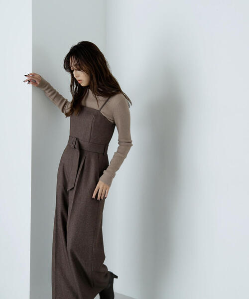 NATURAL BEAUTY BASIC（ナチュラルビューティーベーシック）の「◇【Oggi掲載】ベルテッドオールインワン（つなぎ/オールインワン・レディース・チャコールグレー/ブラウン・MEDIUM）」の10枚目の写真