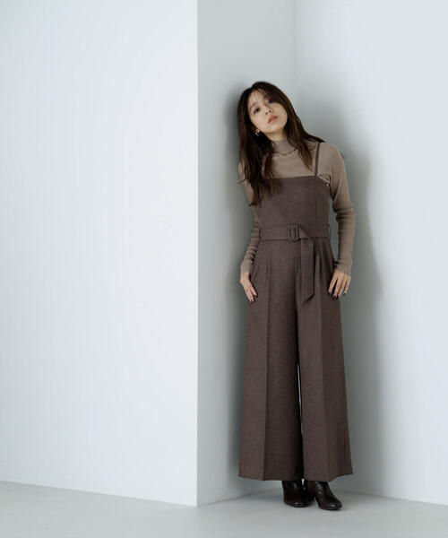NATURAL BEAUTY BASIC（ナチュラルビューティーベーシック）の「◇【Oggi掲載】ベルテッドオールインワン（つなぎ/オールインワン・レディース・チャコールグレー/ブラウン・MEDIUM）」の11枚目の写真