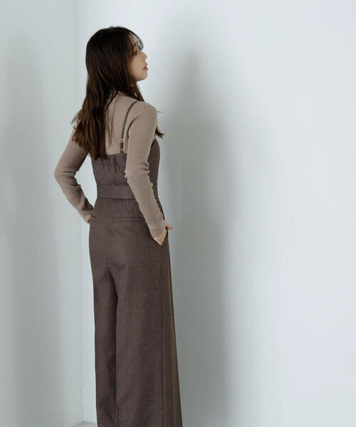 NATURAL BEAUTY BASIC（ナチュラルビューティーベーシック）の「◇【Oggi掲載】ベルテッドオールインワン（つなぎ/オールインワン・レディース・チャコールグレー/ブラウン・MEDIUM）」の12枚目の写真