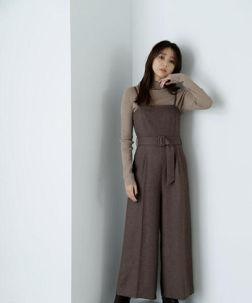 NATURAL BEAUTY BASIC（ナチュラルビューティーベーシック）の「◇【Oggi掲載】ベルテッドオールインワン（つなぎ/オールインワン・レディース・チャコールグレー/ブラウン・MEDIUM）」の14枚目の写真