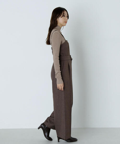 NATURAL BEAUTY BASIC（ナチュラルビューティーベーシック）の「◇【Oggi掲載】ベルテッドオールインワン（つなぎ/オールインワン・レディース・チャコールグレー/ブラウン・MEDIUM）」の16枚目の写真