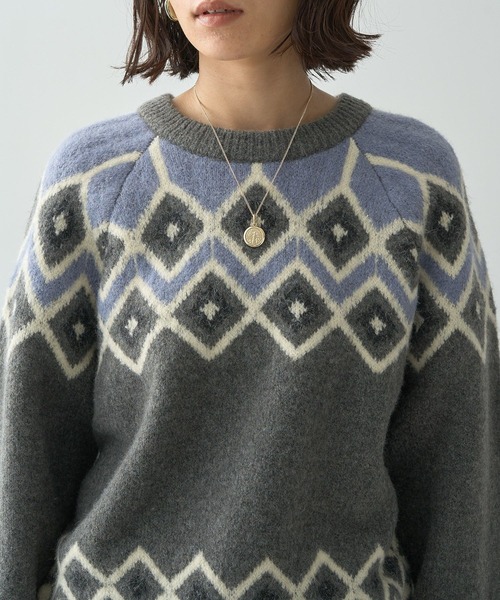 セール】フェアアイル柄ニットプルオーバー（ニット/セーター