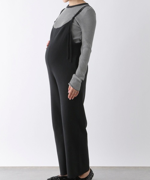 LEPSIM（レプシィム）の「【産前・産後対応】マタニティ／12ゲージニットサロペ　149041（マタニティウェア/グッズ・レディース・グレー/ブラック・FREE）」の3枚目の写真