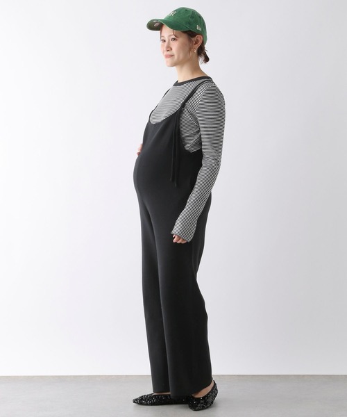 LEPSIM（レプシィム）の「【産前・産後対応】マタニティ／12ゲージニットサロペ　149041（マタニティウェア/グッズ・レディース・グレー/ブラック・FREE）」の6枚目の写真