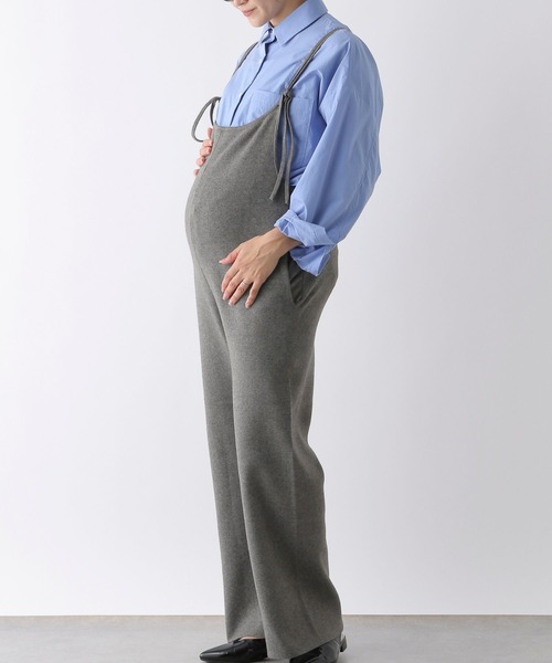 LEPSIM（レプシィム）の「【産前・産後対応】マタニティ／12ゲージニットサロペ　149041（マタニティウェア/グッズ・レディース・グレー/ブラック・FREE）」の10枚目の写真