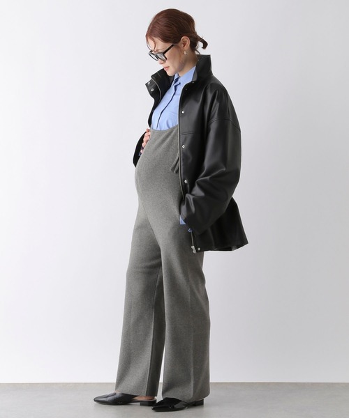 LEPSIM（レプシィム）の「【産前・産後対応】マタニティ／12ゲージニットサロペ　149041（マタニティウェア/グッズ・レディース・グレー/ブラック・FREE）」の14枚目の写真