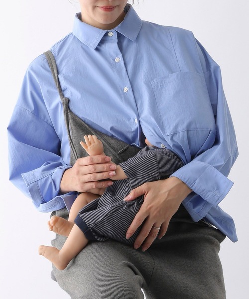 LEPSIM（レプシィム）の「【産前・産後対応】マタニティ／12ゲージニットサロペ　149041（マタニティウェア/グッズ・レディース・グレー/ブラック・FREE）」の15枚目の写真