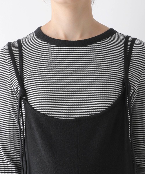 LEPSIM（レプシィム）の「【産前・産後対応】マタニティ／12ゲージニットサロペ　149041（マタニティウェア/グッズ・レディース・グレー/ブラック・FREE）」の19枚目の写真