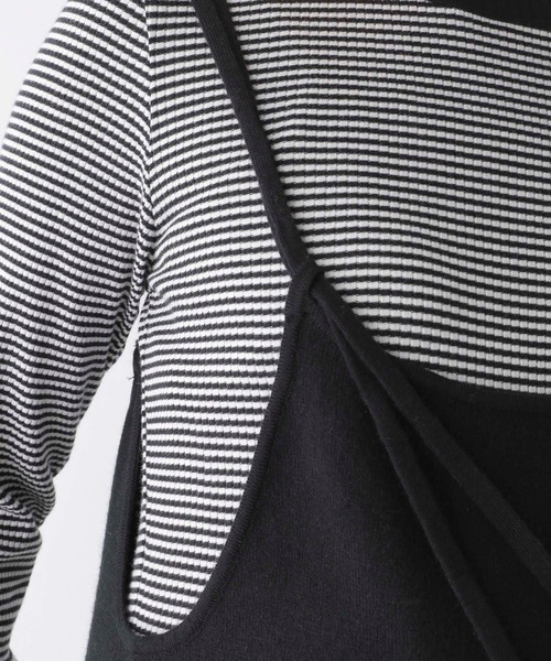 LEPSIM（レプシィム）の「【産前・産後対応】マタニティ／12ゲージニットサロペ　149041（マタニティウェア/グッズ・レディース・グレー/ブラック・FREE）」の20枚目の写真