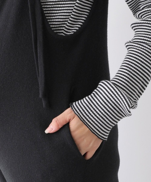 LEPSIM（レプシィム）の「【産前・産後対応】マタニティ／12ゲージニットサロペ　149041（マタニティウェア/グッズ・レディース・グレー/ブラック・FREE）」の21枚目の写真
