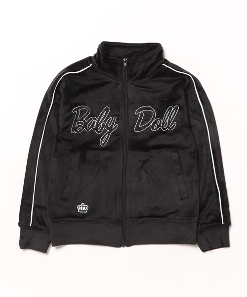 BABYDOLL(ベビードール)の「親子お揃い パイピングベロアジャケット 9824K (ボトムス別売)(ジャージ・キッズ・ピンク/ブラック/オフホワイト・80cm/100cm/110cm/120cm/130cm/140cm/150cm/90cm)」の9枚目の写真