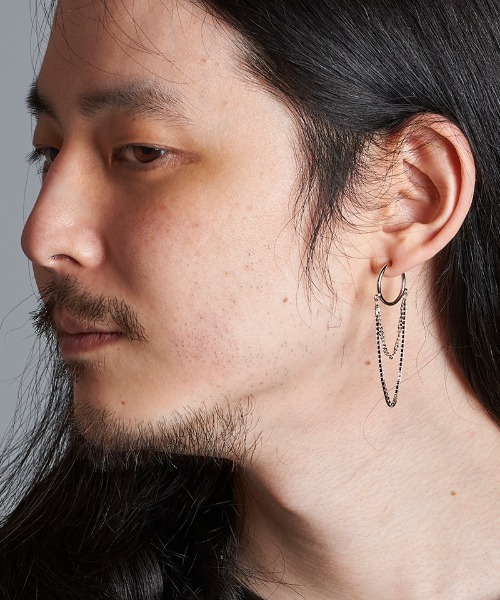 NO ID.（ノーアイディ）の「ab1716- ｽｲﾝｸﾞﾁｪｰﾝﾌｪｲｸﾋﾟｱｽ（ピアス（片耳用）・メンズ・シルバー・ONE SIZE）」の10枚目の写真