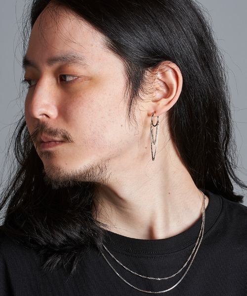 NO ID.（ノーアイディ）の「ab1716- ｽｲﾝｸﾞﾁｪｰﾝﾌｪｲｸﾋﾟｱｽ（ピアス（片耳用）・メンズ・シルバー・ONE SIZE）」の11枚目の写真