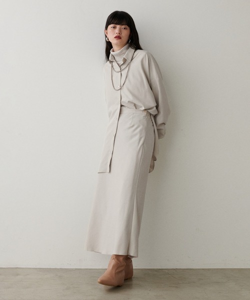 LARUTA(ラルータ)の「【LARUTA】ポプリンとろみナロースカート(スカート・レディース・キャメル/ベージュ/カーキ/ブラック・LARGE/MEDIUM)」の15枚目の写真