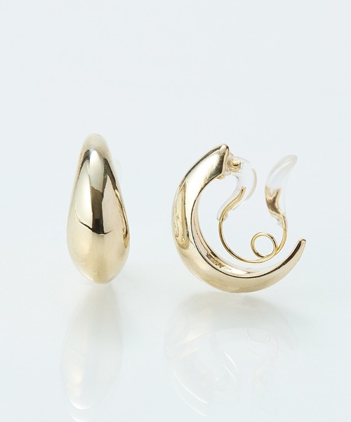 Phoebe（フィービィー）の「【痛くないシリーズ/金属アレルギー対応】ぷっくりモードクリスタルループフィットイヤリング/大ぶり（イヤリング・レディース・シルバー/イエローゴールド/シャンパン・FREE）」の8枚目の写真