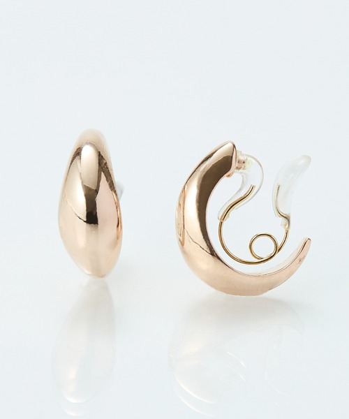 Phoebe（フィービィー）の「【痛くないシリーズ/金属アレルギー対応】ぷっくりモードクリスタルループフィットイヤリング/大ぶり（イヤリング・レディース・シルバー/イエローゴールド/シャンパン・FREE）」の6枚目の写真