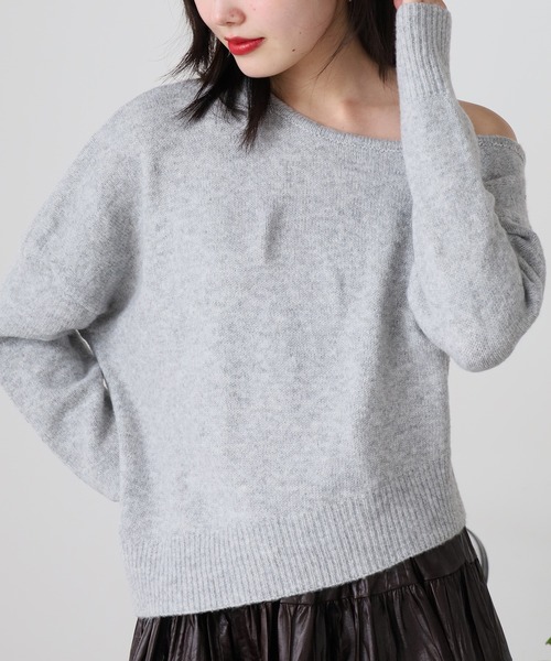 ROOPTOKYO(ループトウキョウ)の「オフショルダーニットトップス(ニット/セーター・レディース・ブラック/グレー・FREE)」の14枚目の写真