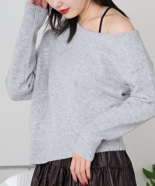 ROOPTOKYO(ループトウキョウ)の「オフショルダーニットトップス(ニット/セーター・レディース・ブラック/グレー・FREE)」の15枚目の写真