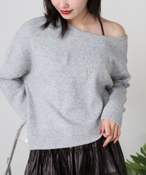 ROOPTOKYO(ループトウキョウ)の「オフショルダーニットトップス(ニット/セーター・レディース・ブラック/グレー・FREE)」の13枚目の写真