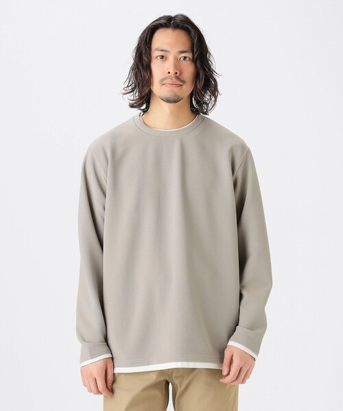 B:MING by BEAMS(ビーミングバイビームス)の「フェイクレイヤード クルー カットソー(Tシャツ/カットソー・メンズ・ネイビー/グレー/ブラック・XL/L/M/S)」の6枚目の写真