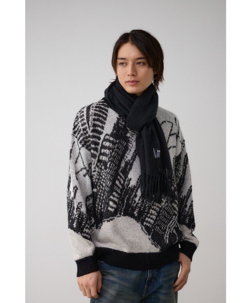 AZUL by moussy(アズールバイマウジー)の「ソフトタッチマフラー(マフラー・メンズ・ブラック/ブルー系その他3/ベージュ系その他/ブラック系その他/グレー・FREE)」の6枚目の写真