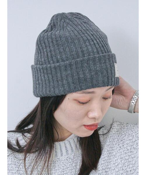 Samansa Mos2 blue（サマンサモスモスブルー）の「リブニット帽（ハット・レディース・チャコールグレー/ブラック/オレンジ/ブルー・F）」の3枚目の写真