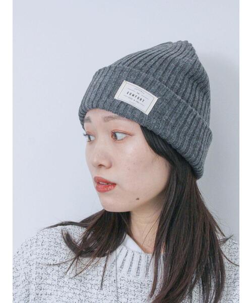 Samansa Mos2 blue（サマンサモスモスブルー）の「リブニット帽（ハット・レディース・チャコールグレー/ブラック/オレンジ/ブルー・F）」の8枚目の写真