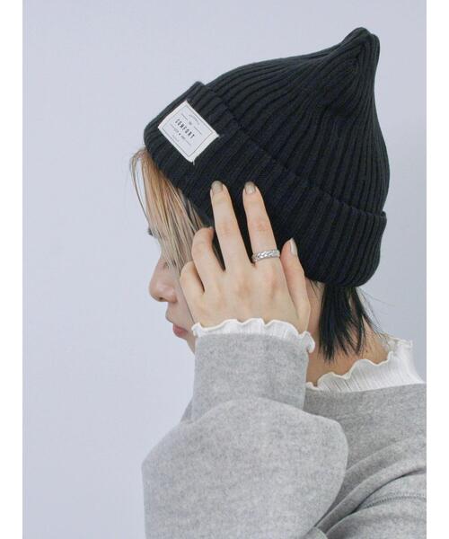 Samansa Mos2 blue（サマンサモスモスブルー）の「リブニット帽（ハット・レディース・チャコールグレー/ブラック/オレンジ/ブルー・F）」の13枚目の写真