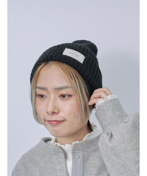 Samansa Mos2 blue（サマンサモスモスブルー）の「リブニット帽（ハット・レディース・チャコールグレー/ブラック/オレンジ/ブルー・F）」の15枚目の写真