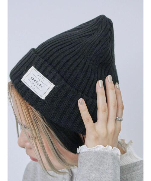 Samansa Mos2 blue（サマンサモスモスブルー）の「リブニット帽（ハット・レディース・チャコールグレー/ブラック/オレンジ/ブルー・F）」の16枚目の写真