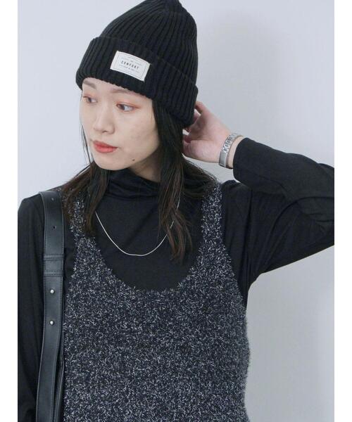 Samansa Mos2 blue（サマンサモスモスブルー）の「リブニット帽（ハット・レディース・チャコールグレー/ブラック/オレンジ/ブルー・F）」の20枚目の写真