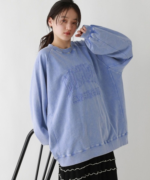 セール】＜選べるMIDDLE&LONG丈＞カレッジロゴ刺繍/ピグメントルーズ