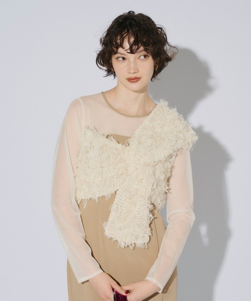 m　ANDRESD fringe glitter knot dress fringe glitter knot dress フリンジグリッターノットドレス