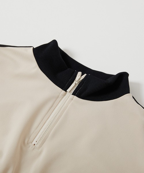 devirock(デビロック)の「サイドライン ハーフジップ トラック ティアードワンピース(ワンピース・キッズ・アイボリー/スミクロ/ブルー系・100cm/110cm/120cm/130cm/140cm/150cm/160cm)」の9枚目の写真