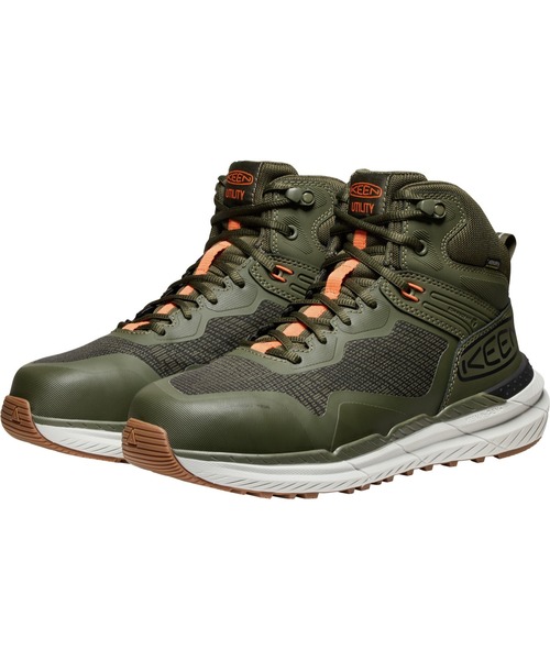 KEEN（キーン）の「SYNCHRO MID WP / シンクロ ミッド ウォータープルーフ / メンズ 安全靴 防水（スニーカー・メンズ・オリーブ・26cm/26.5cm/27cm/27.5cm/28cm）」の4枚目の写真